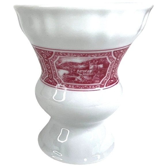 Vintage Hohr RASTAL Grenzhausen German Cup Beer Mug White Red Porcelain Vase - Picture 7 of 13